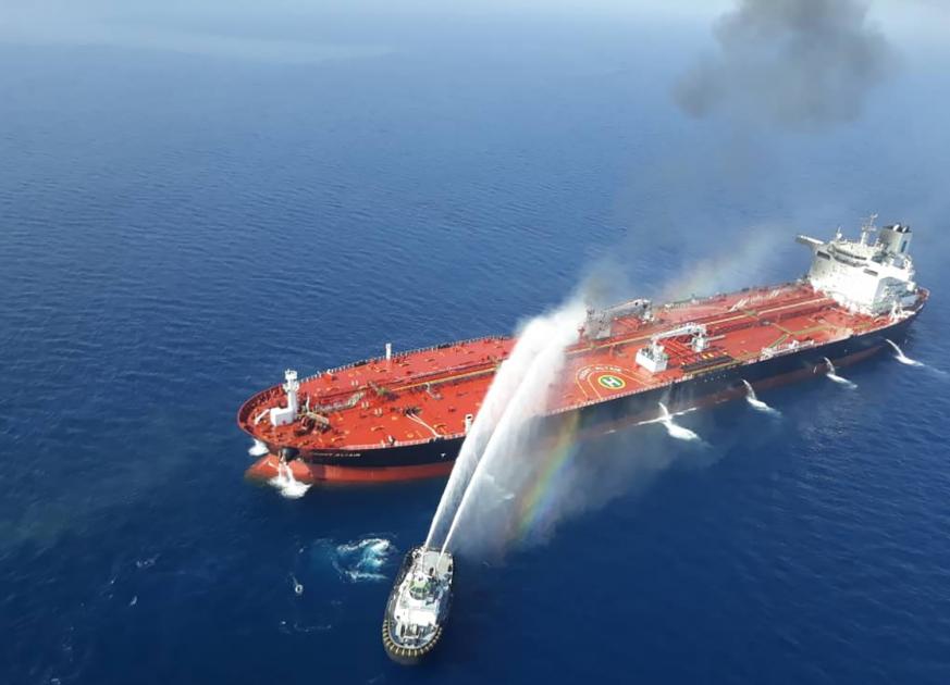 Frontline-skipet Front Altai ble angrepet i Oman-bukten tidligere i år (Foto: AFP)